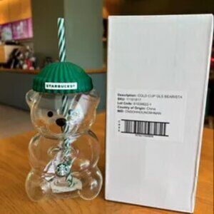 Starbucks Bearista Bear Glass Jar Cold Cup With Straw 2026 Holiday Xmas Gifts
